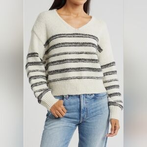 Vero Moda Kelli Striped V-Neck Sweater Women's Size XL
